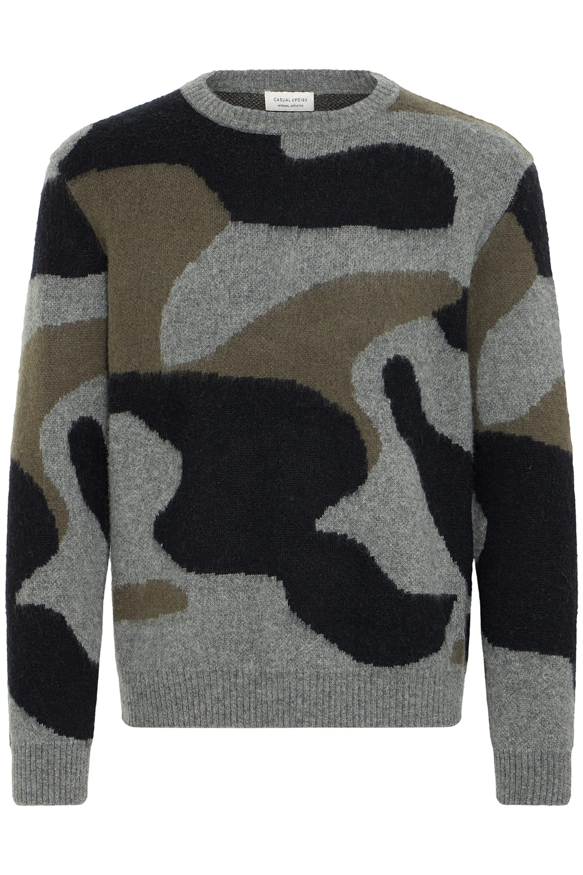 Pullover CFESKO CREW NECK KNIT Castlerock Melange Pullover Casual Friday 