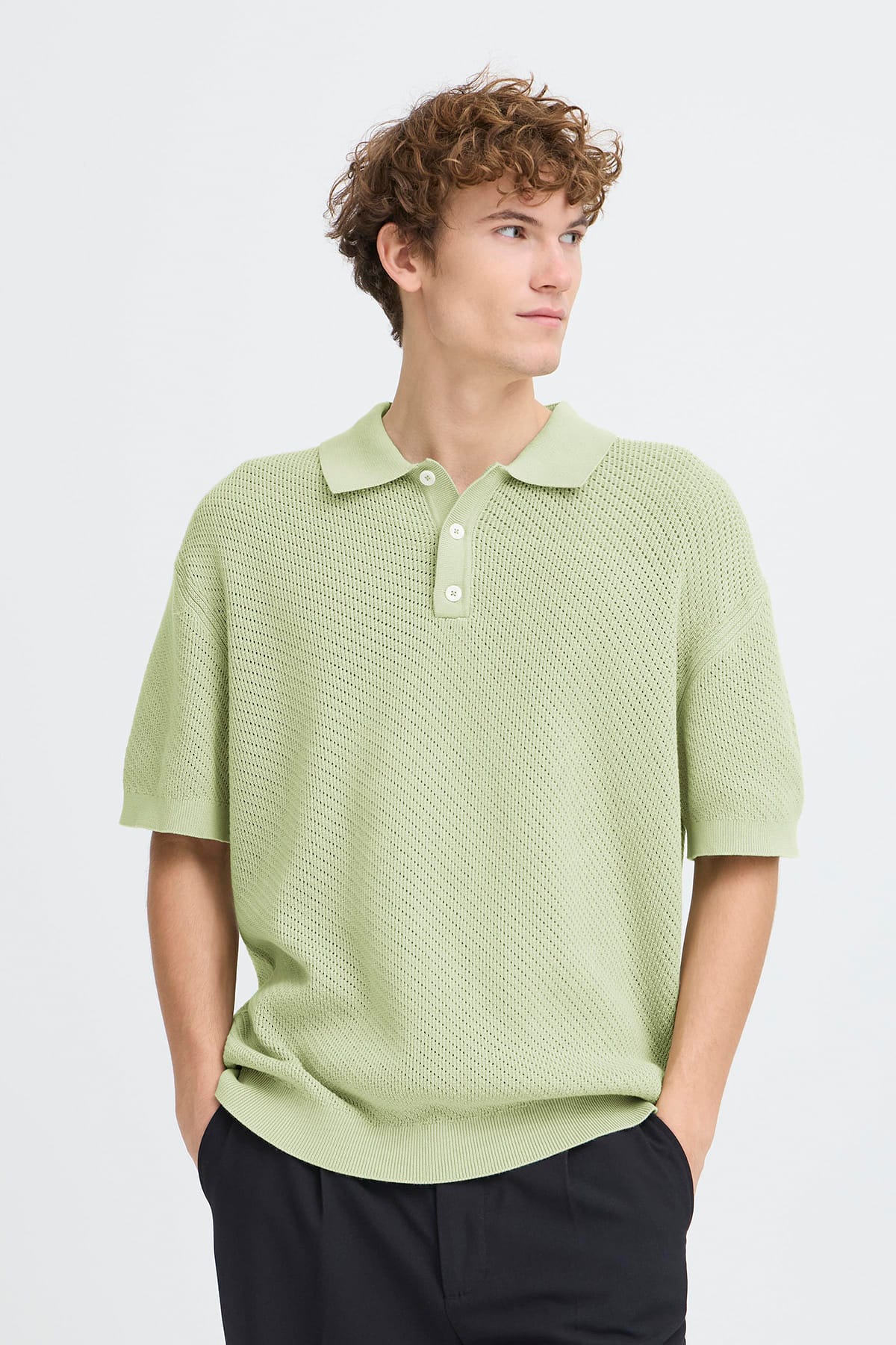 Pullover CFISAKSSON SS POLO KNIT Swamp Pullover Casual Friday 