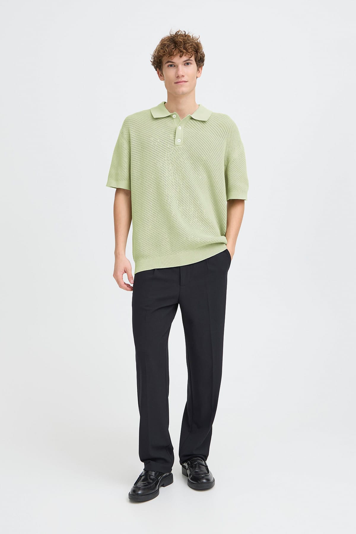 Pullover CFISAKSSON SS POLO KNIT Swamp Pullover Casual Friday 