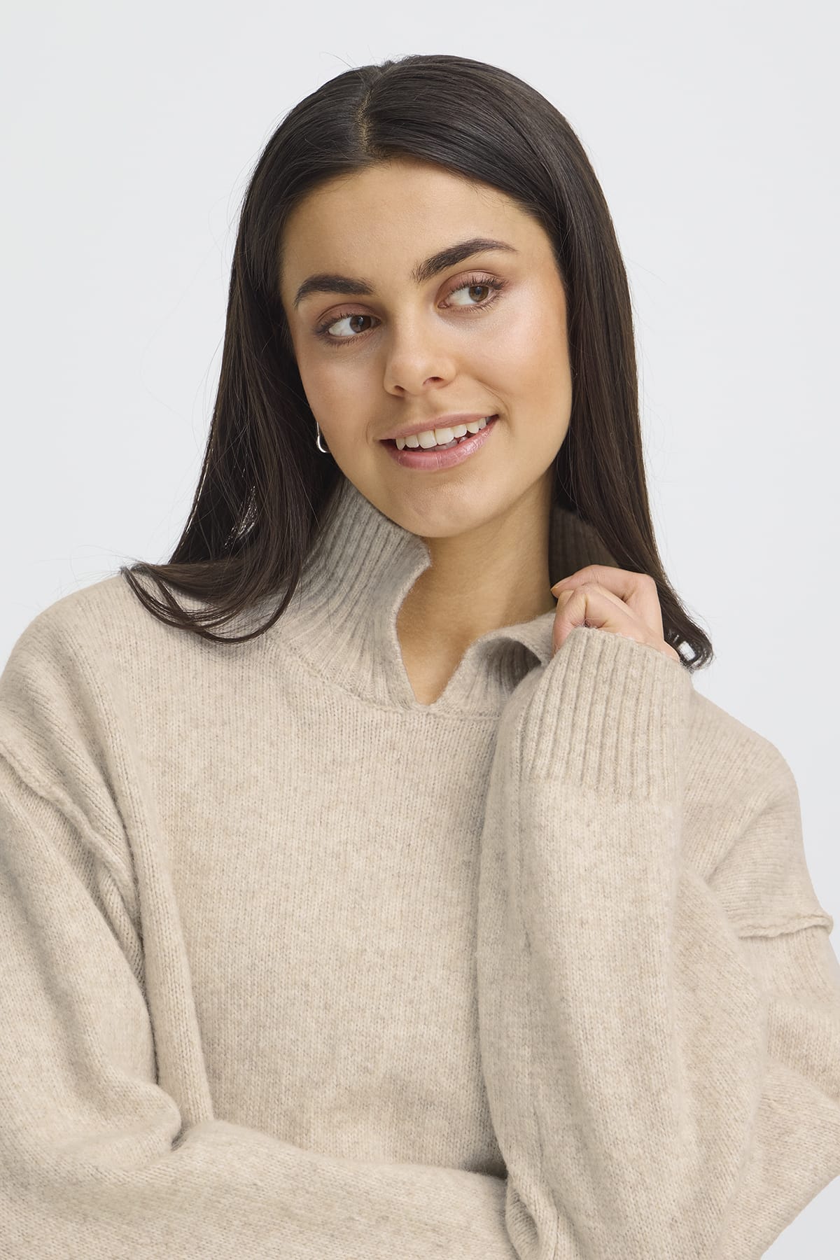 Pullover FRGIGI PU 3 Oatmeal Melange Pullover Fransa 