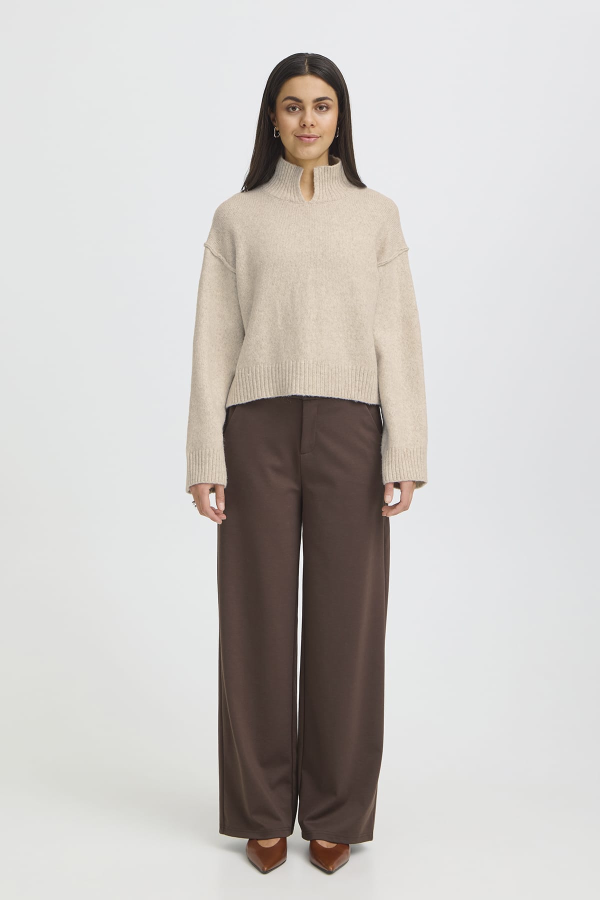 Pullover FRGIGI PU 3 Oatmeal Melange Pullover Fransa 