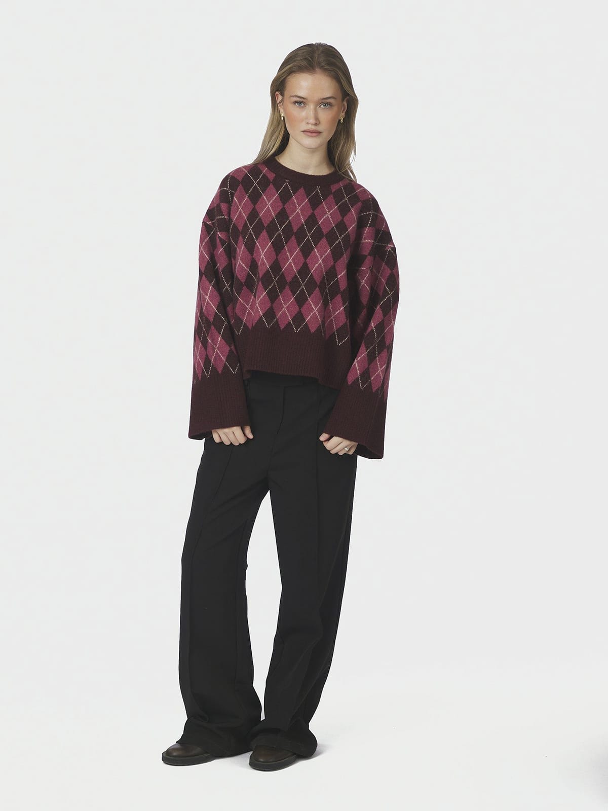 Pullover Kick Check Knit Wine Pullover Neo Noir 