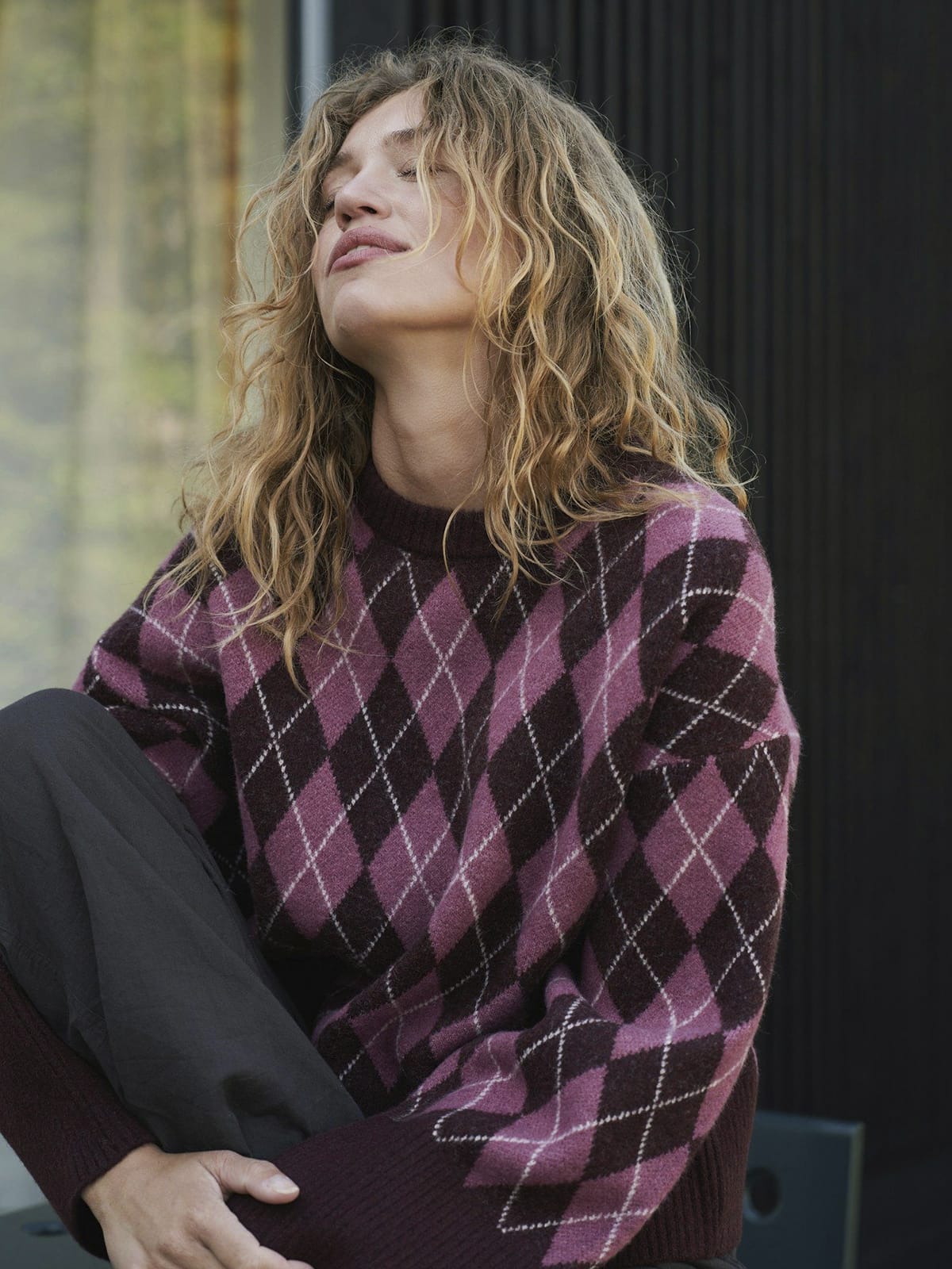 Pullover Kick Check Knit Wine Pullover Neo Noir 