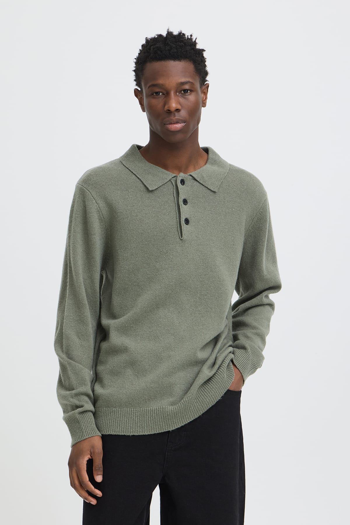 Pullover SDRICK POLO Agave Green Pullover Solid 