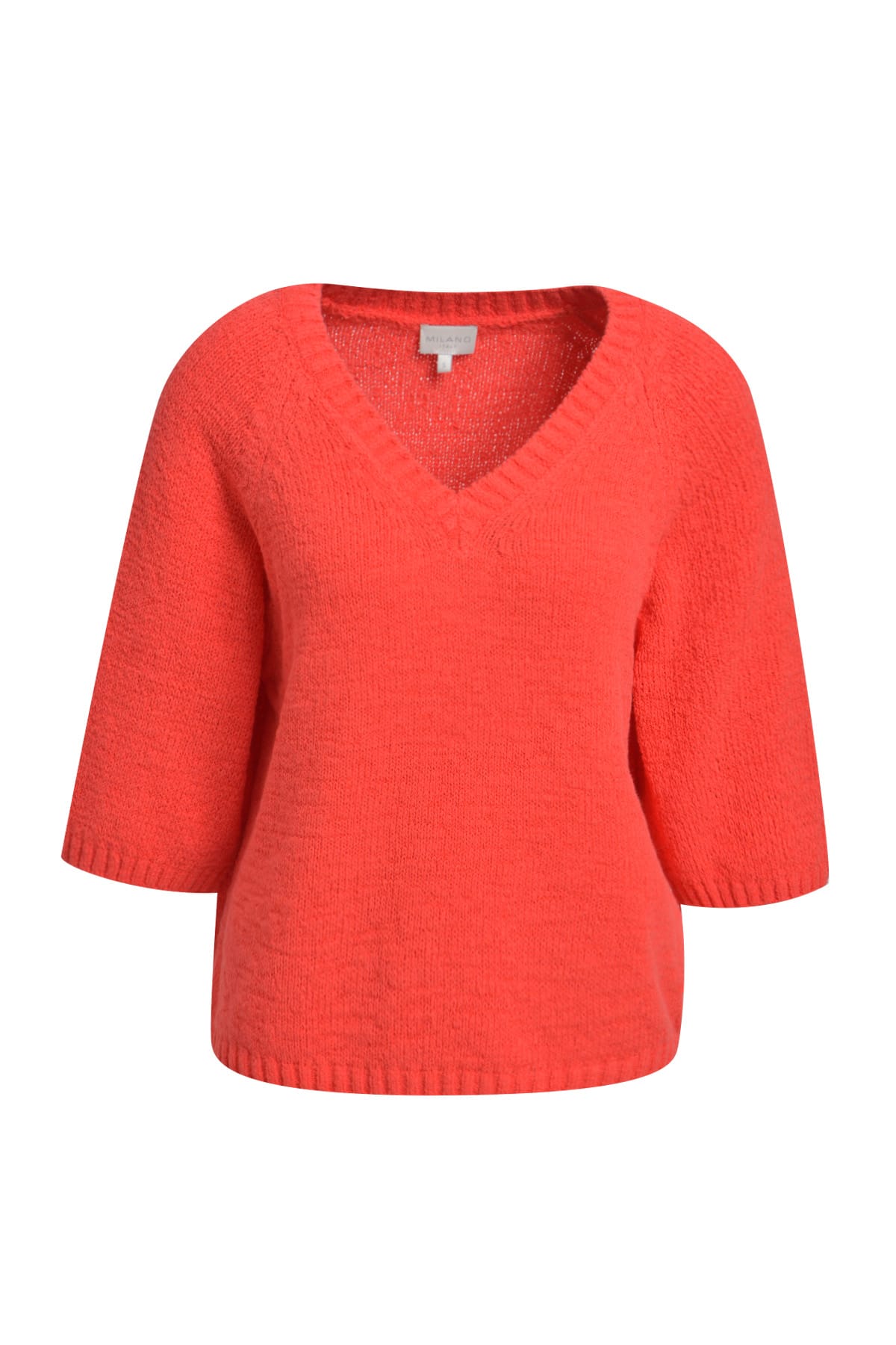 Pullover v-neck 3/4 sleeve red Pullover Milano 