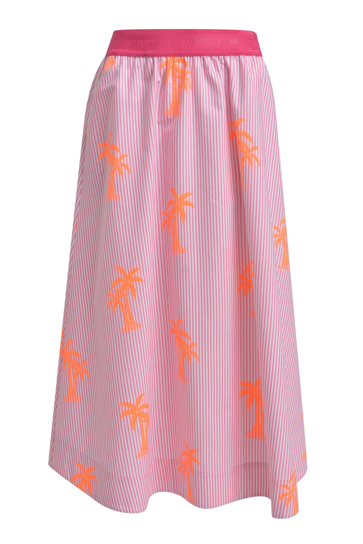 Rock midi skirt w elastic wb pink print Rock Milano 