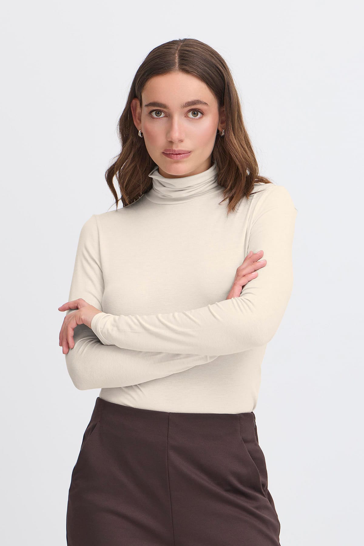 Rollkragen Longsleeve IHPHILUCA LS Almond Milk Rollkragen Longsleeve ICHI 