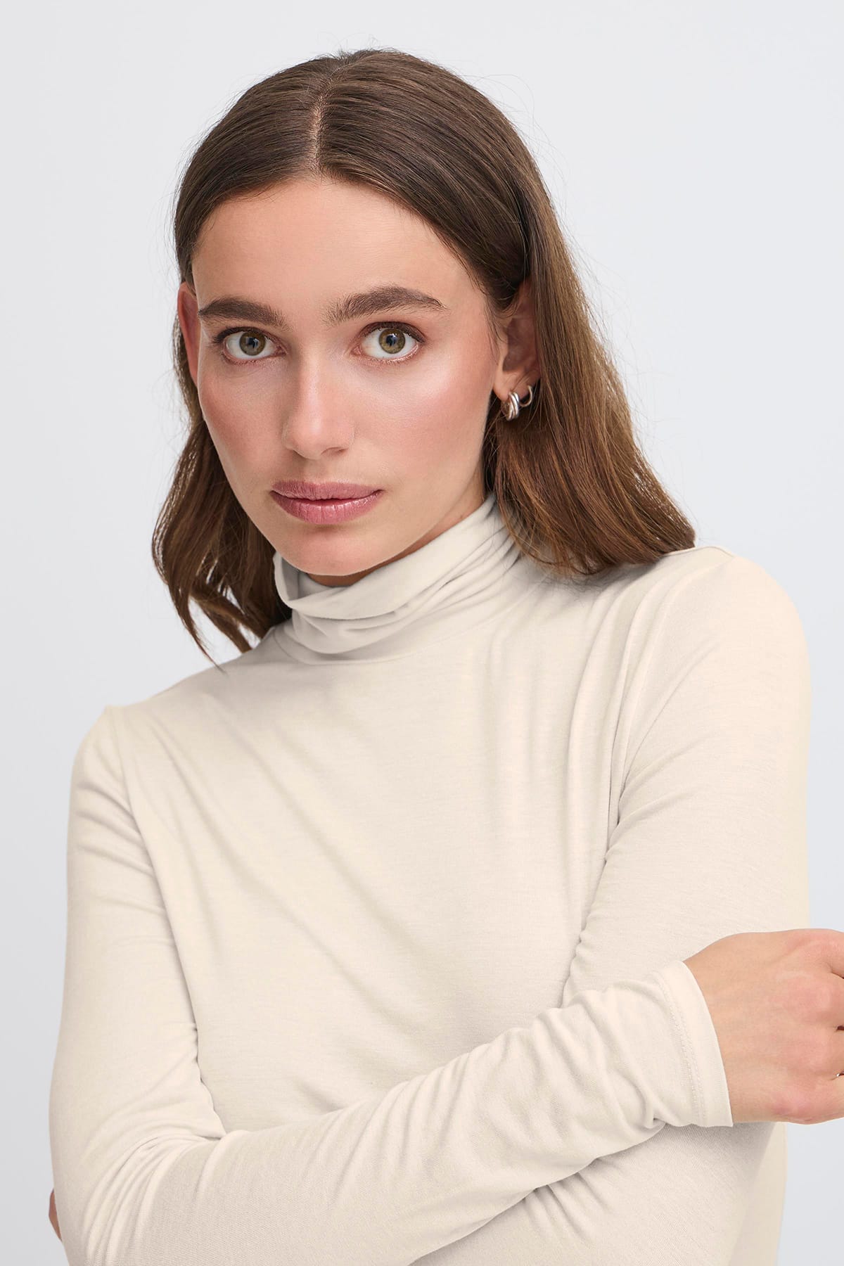 Rollkragen Longsleeve IHPHILUCA LS Almond Milk Rollkragen Longsleeve ICHI 