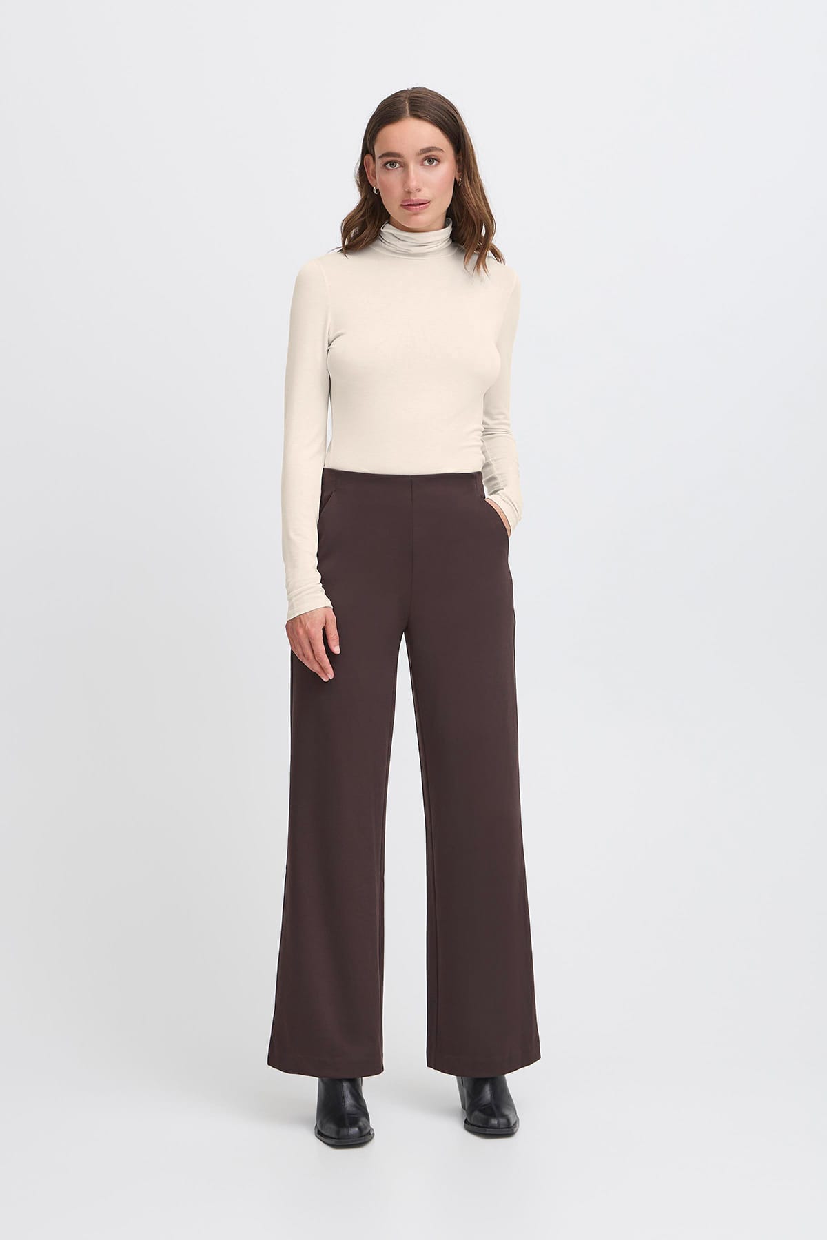 Rollkragen Longsleeve IHPHILUCA LS Almond Milk Rollkragen Longsleeve ICHI 