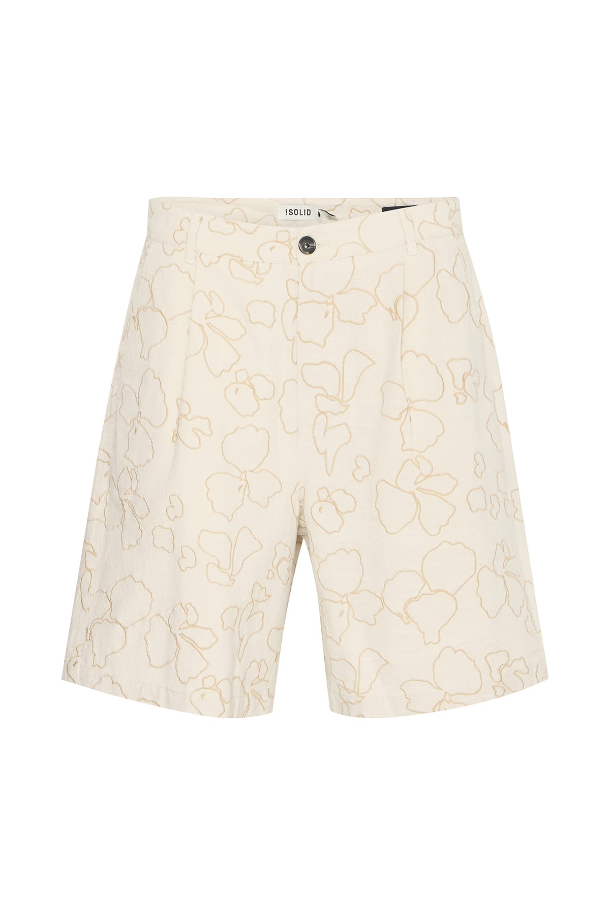 Shorts SDALANN PLEAT EMB SHO Oatmeal Shorts Solid 