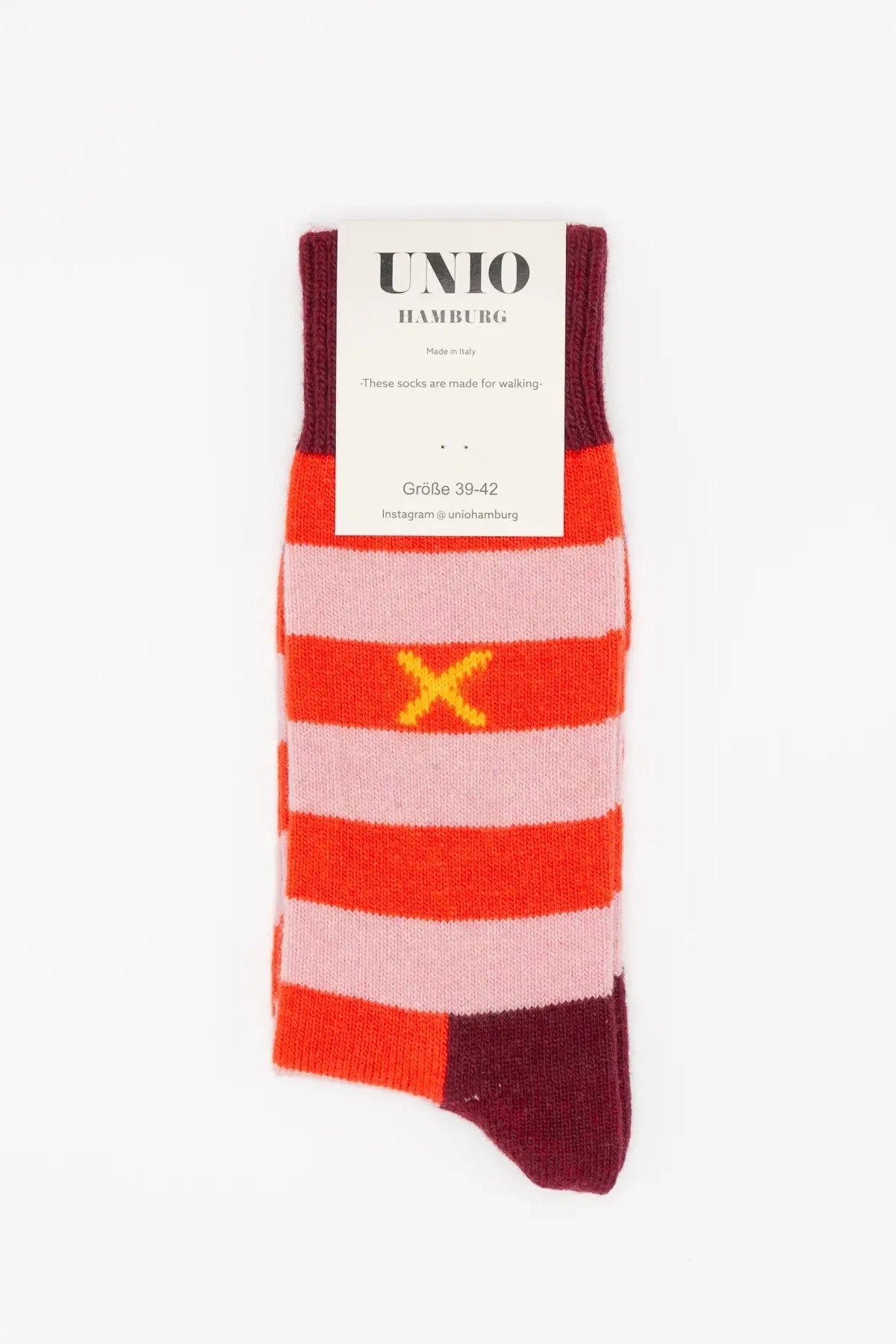 Socken COSY bordeaux - orange - rose Col.14 Socken UNIO Hamburg 