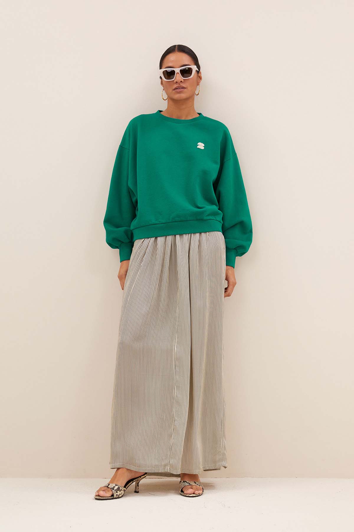 Sweatshirt bibi dictionary big sweater peacock green Sweatshirt By Bar 