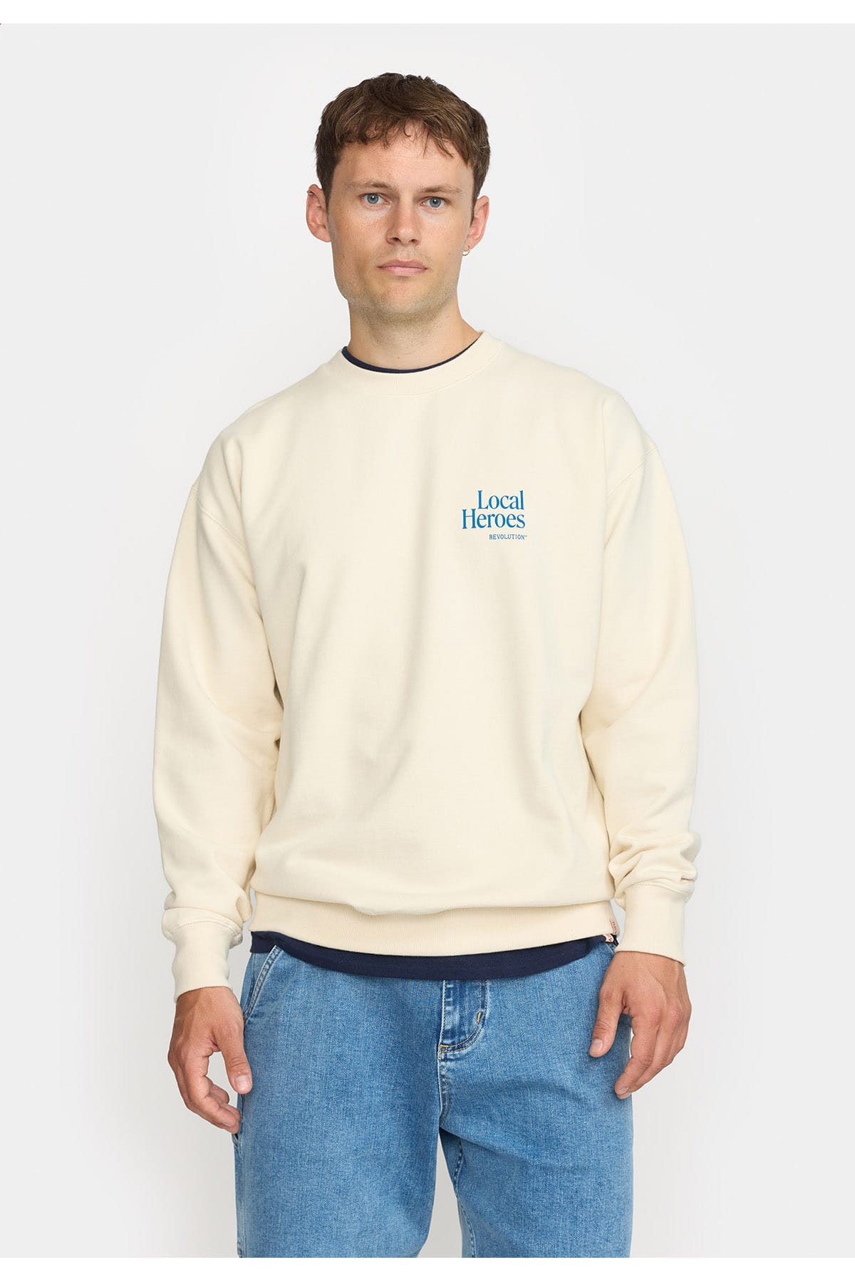 Sweatshirt Printed Crewneck Local Heroes Offwhite Sweatshirt RVLT Revolution 