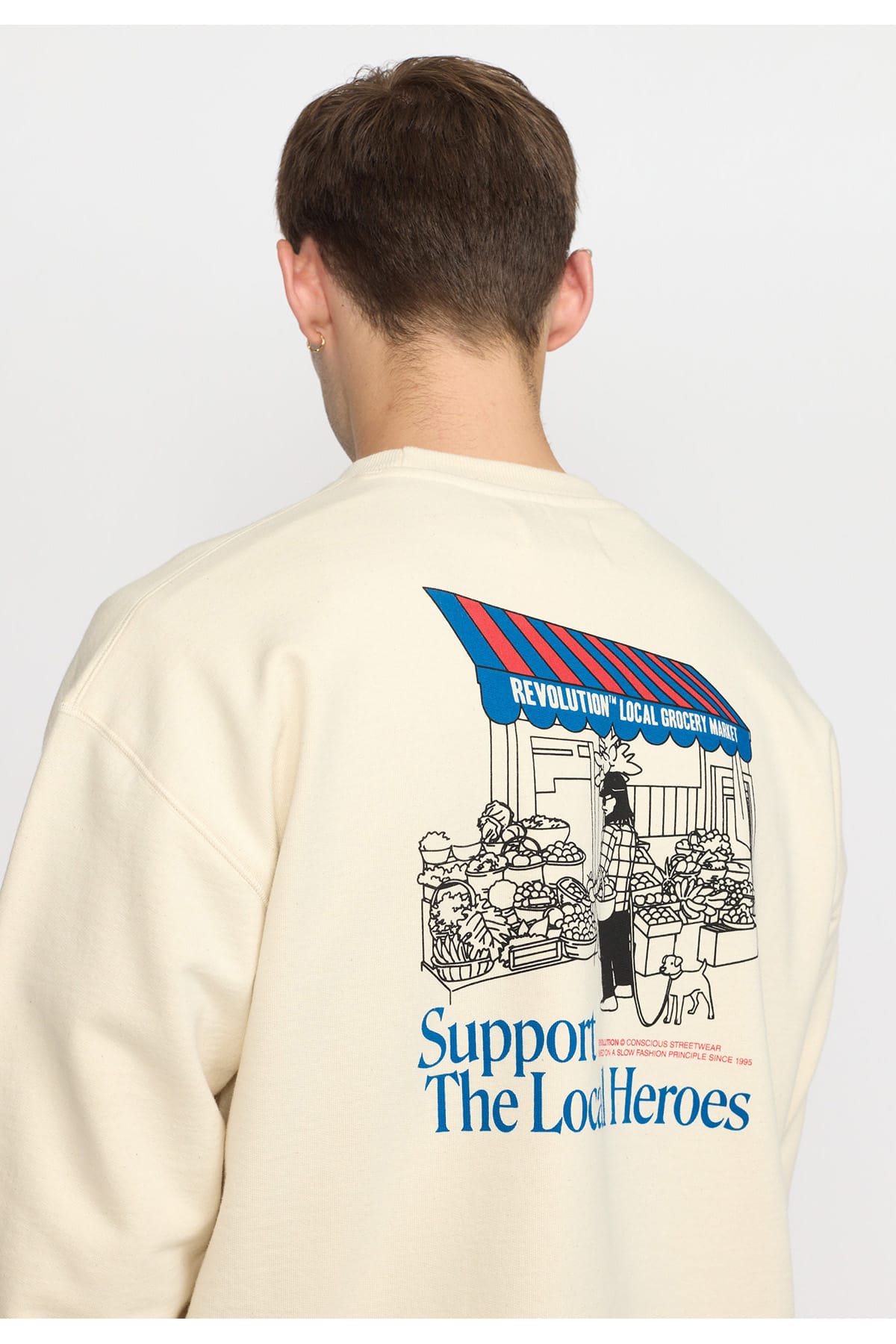 Sweatshirt Printed Crewneck Local Heroes Offwhite Sweatshirt RVLT Revolution 