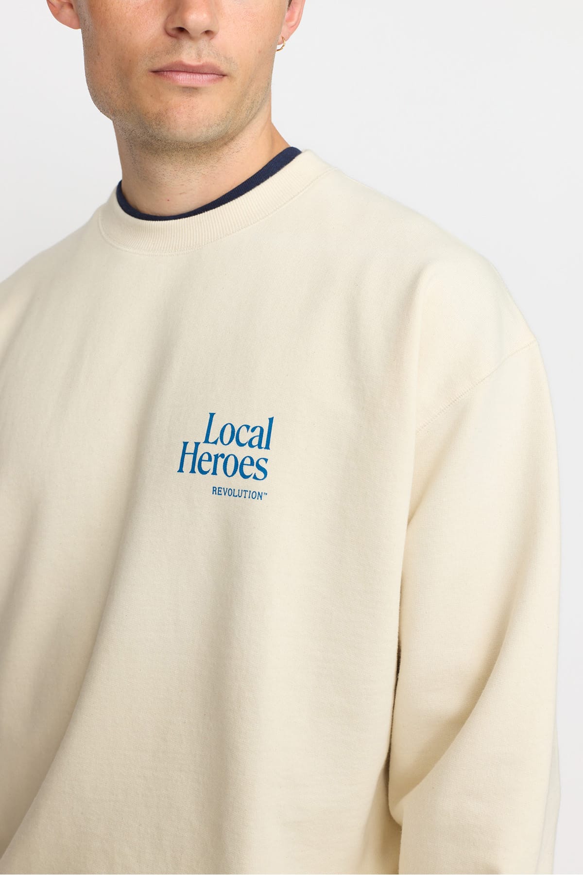 Sweatshirt Printed Crewneck Local Heroes Offwhite Sweatshirt RVLT Revolution 