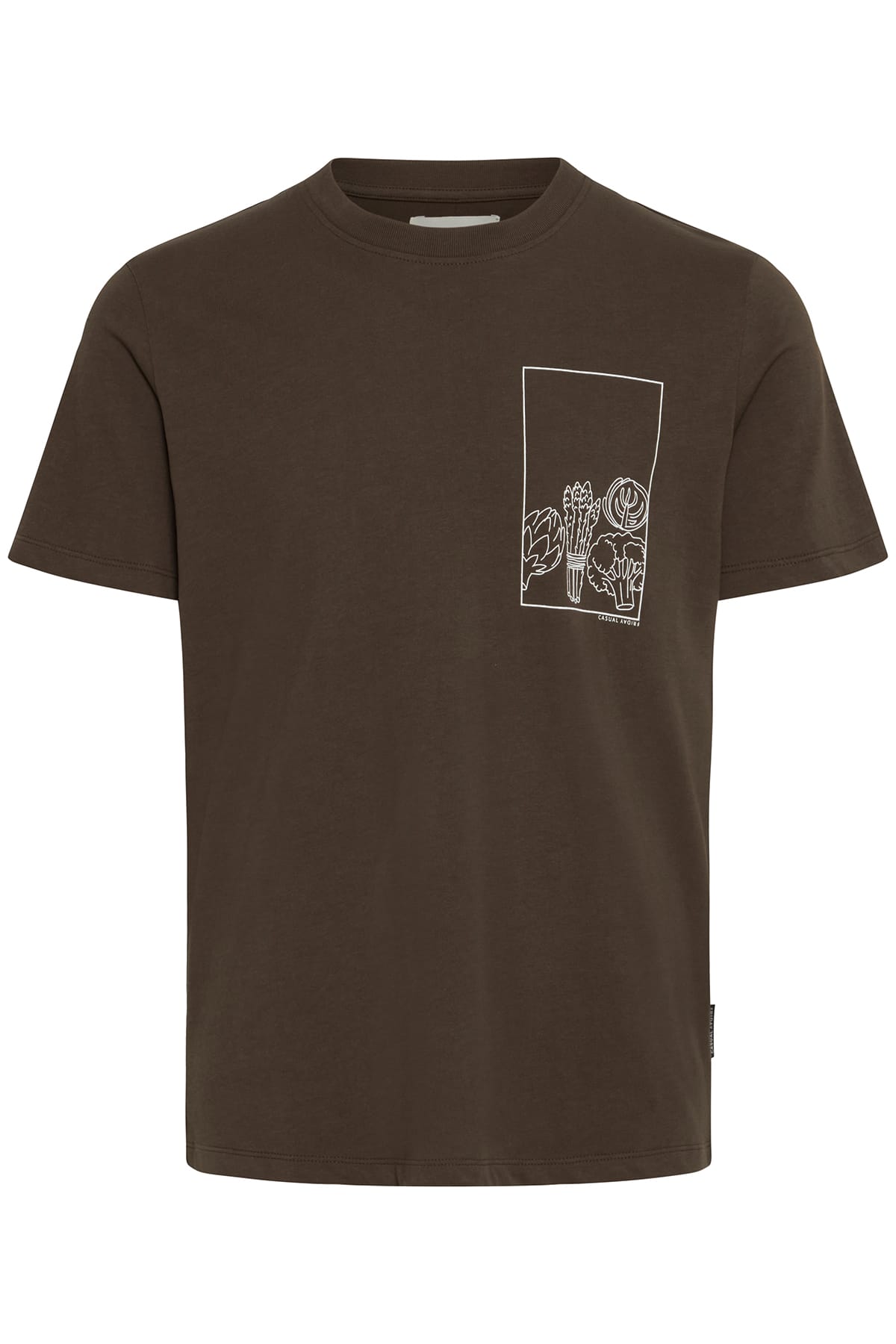 T-Shirt CFANSGAR tee with chect print Black Olive T-Shirt Casual Friday 