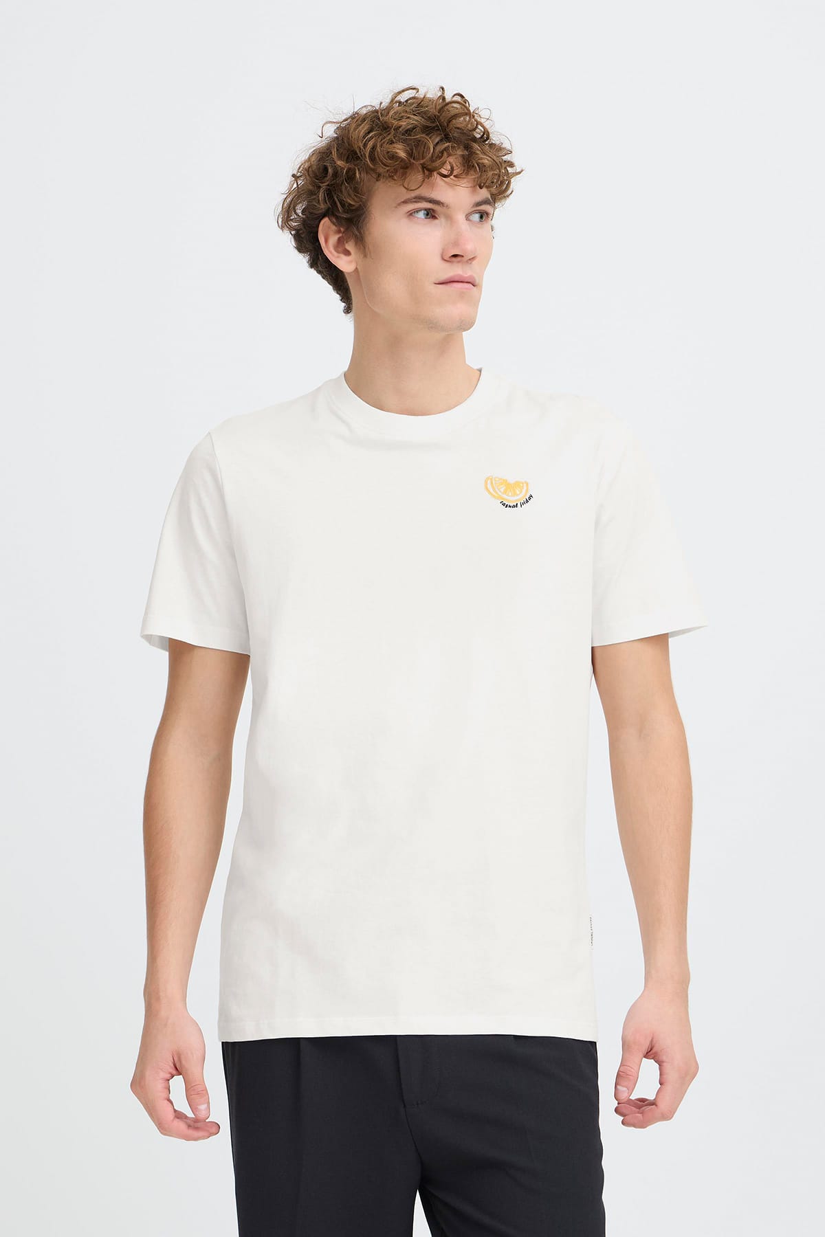 T-Shirt CFSUNDIN 0255 TEE WITH EMB. Snow White T-Shirt Casual Friday 