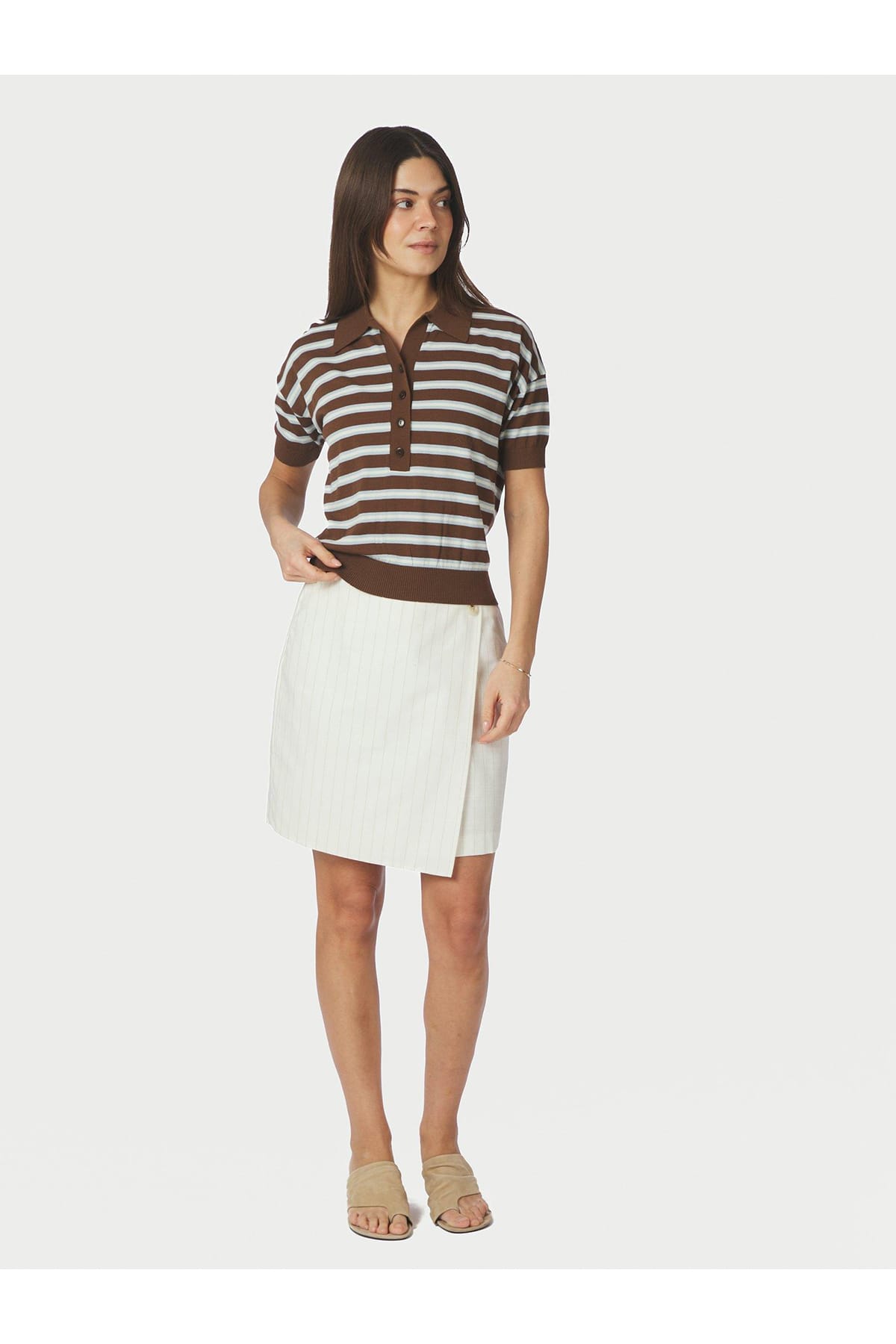 T-Shirt Emira Knit Polo Dark brown T-Shirt Neo Noir 