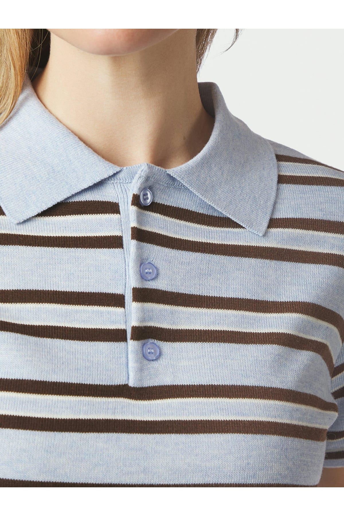 T-Shirt Mulann Polo Knit Light Blue T-Shirt Neo Noir 