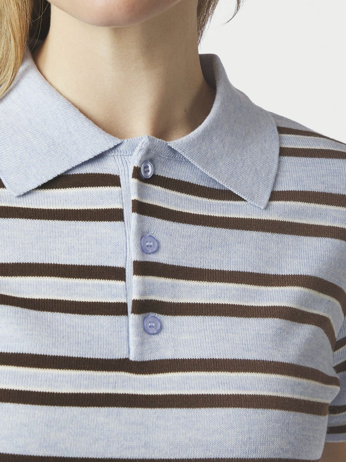 T-Shirt Mulann Polo Knit Light Blue T-Shirt Neo Noir 