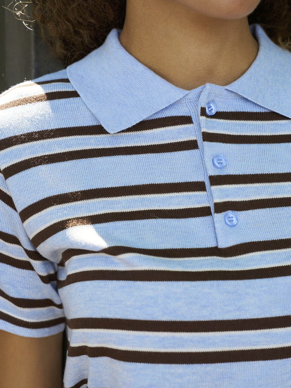 T-Shirt Mulann Polo Knit Light Blue T-Shirt Neo Noir 