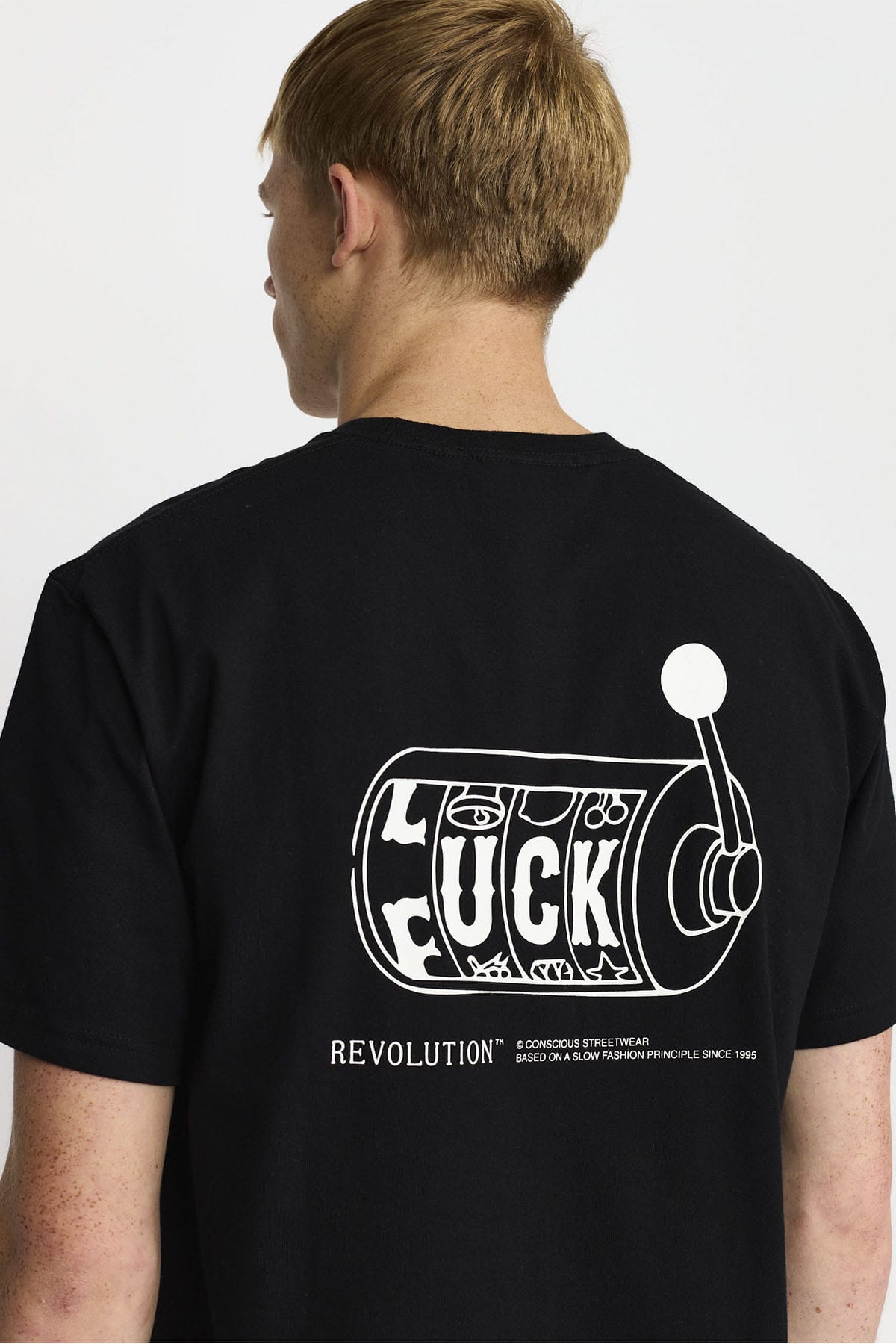 T-Shirt Printed Black T-Shirt RVLT Revolution 