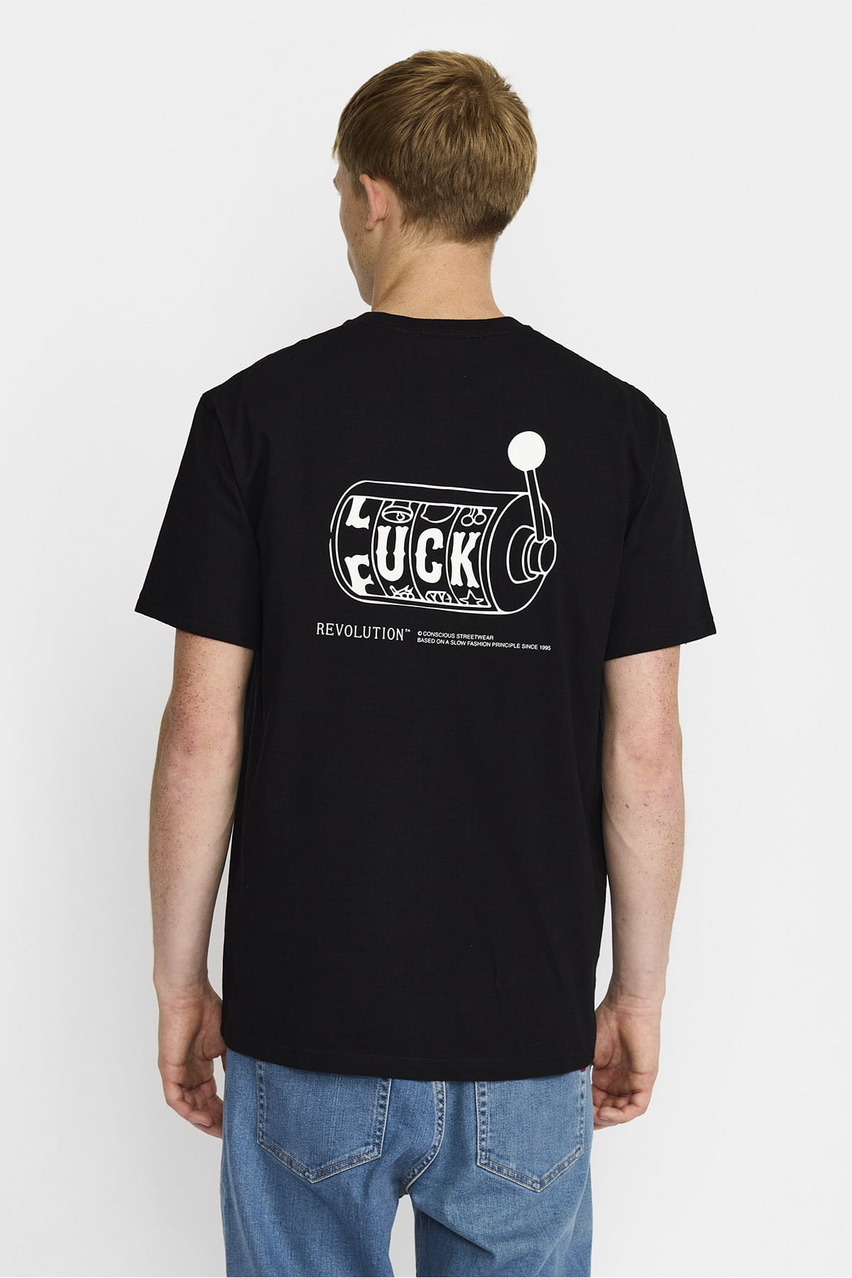 T-Shirt Printed Black T-Shirt RVLT Revolution 
