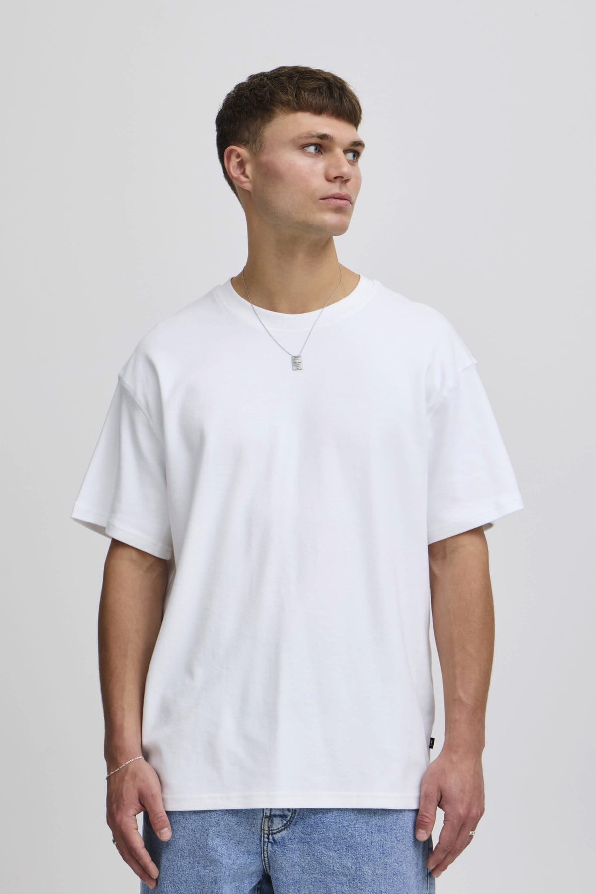 T-Shirt SDDANTON SS White T-Shirt Solid 