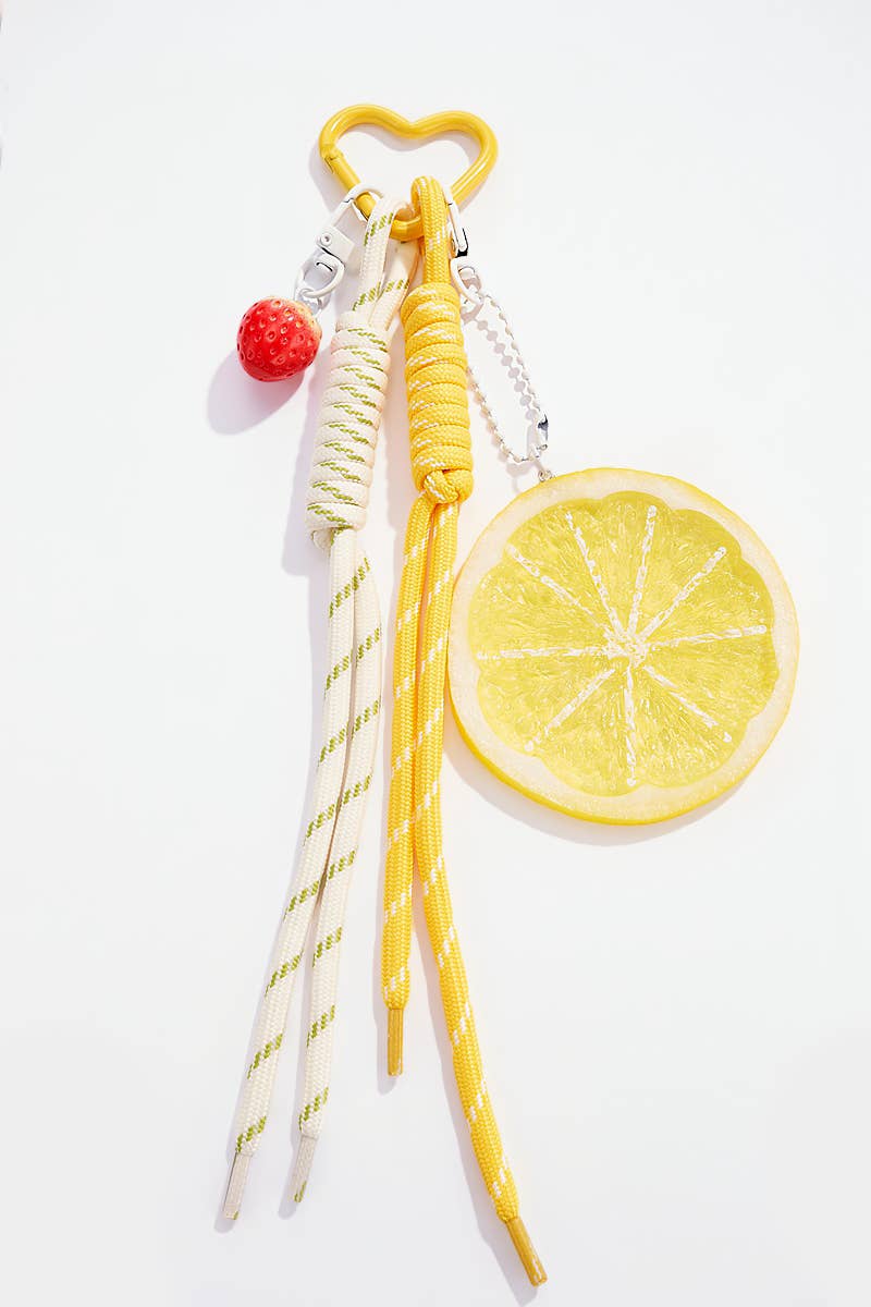 Taschenanhänger und Schlüsselanhänger Früchte PC17 Schlüsselanhänger BYREN | ÉLINE L'ATELIER Synthetisch Gelb 