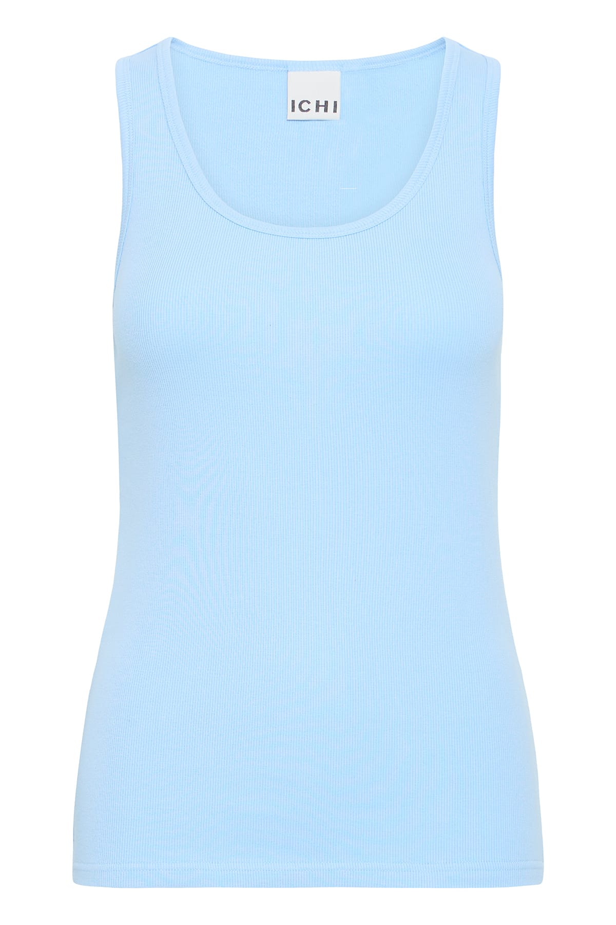Top IHPALMER RIB BOX TO Powder Blue Top ICHI 