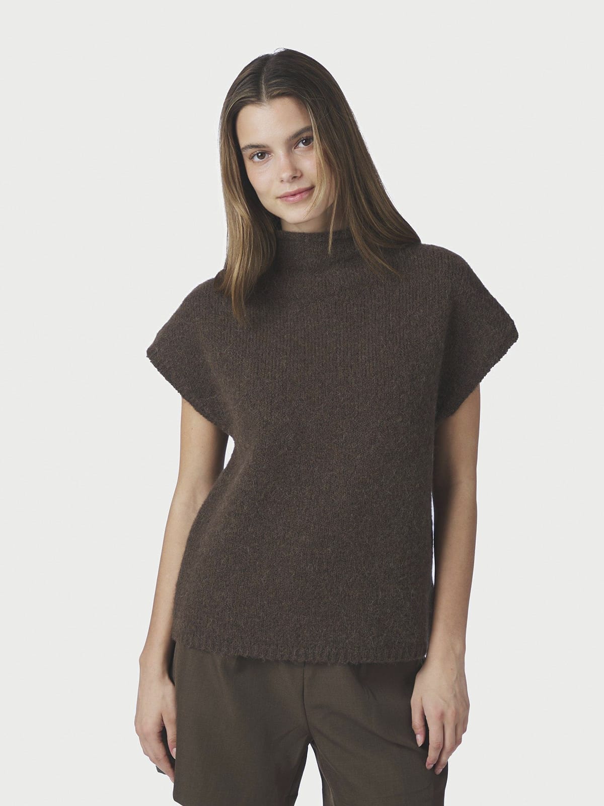 Top Jona Knit Brown Melange Top Neo Noir 