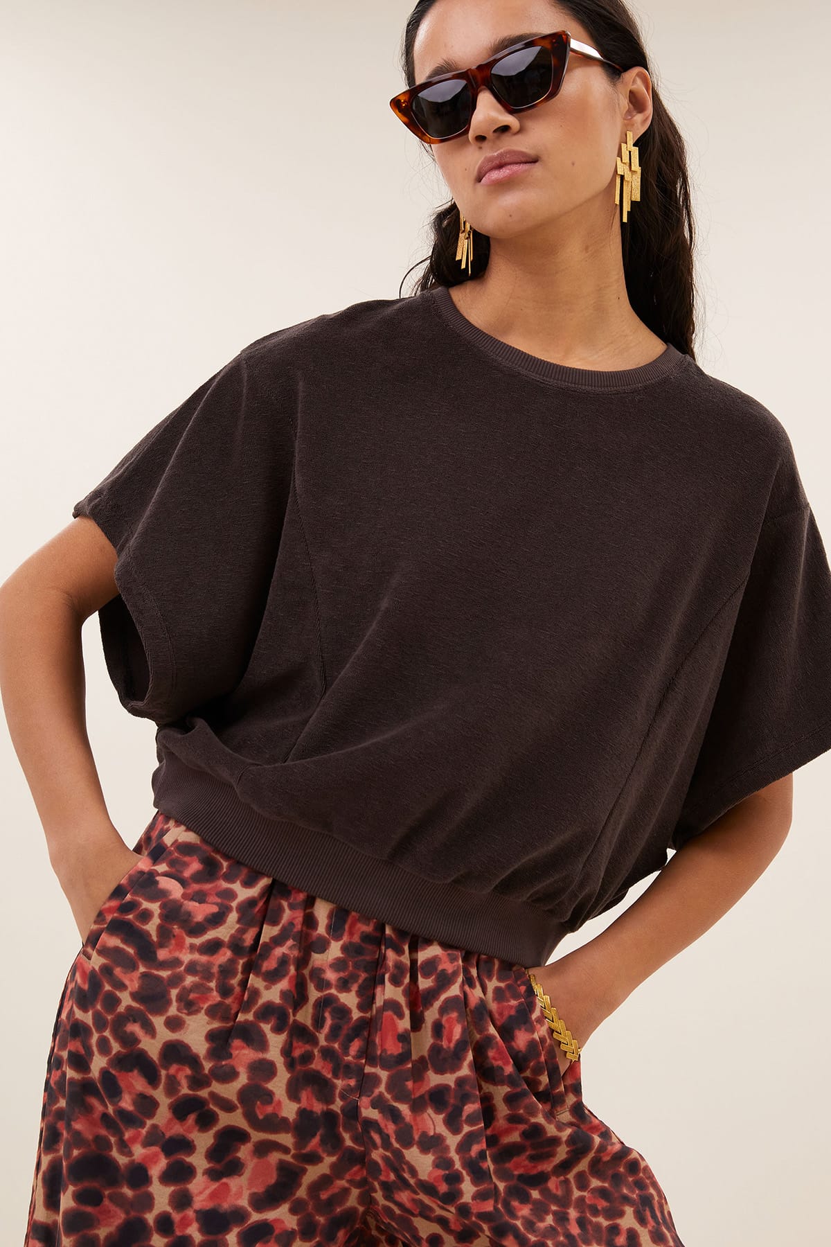 Top nuki slub coffee bean Top By Bar 