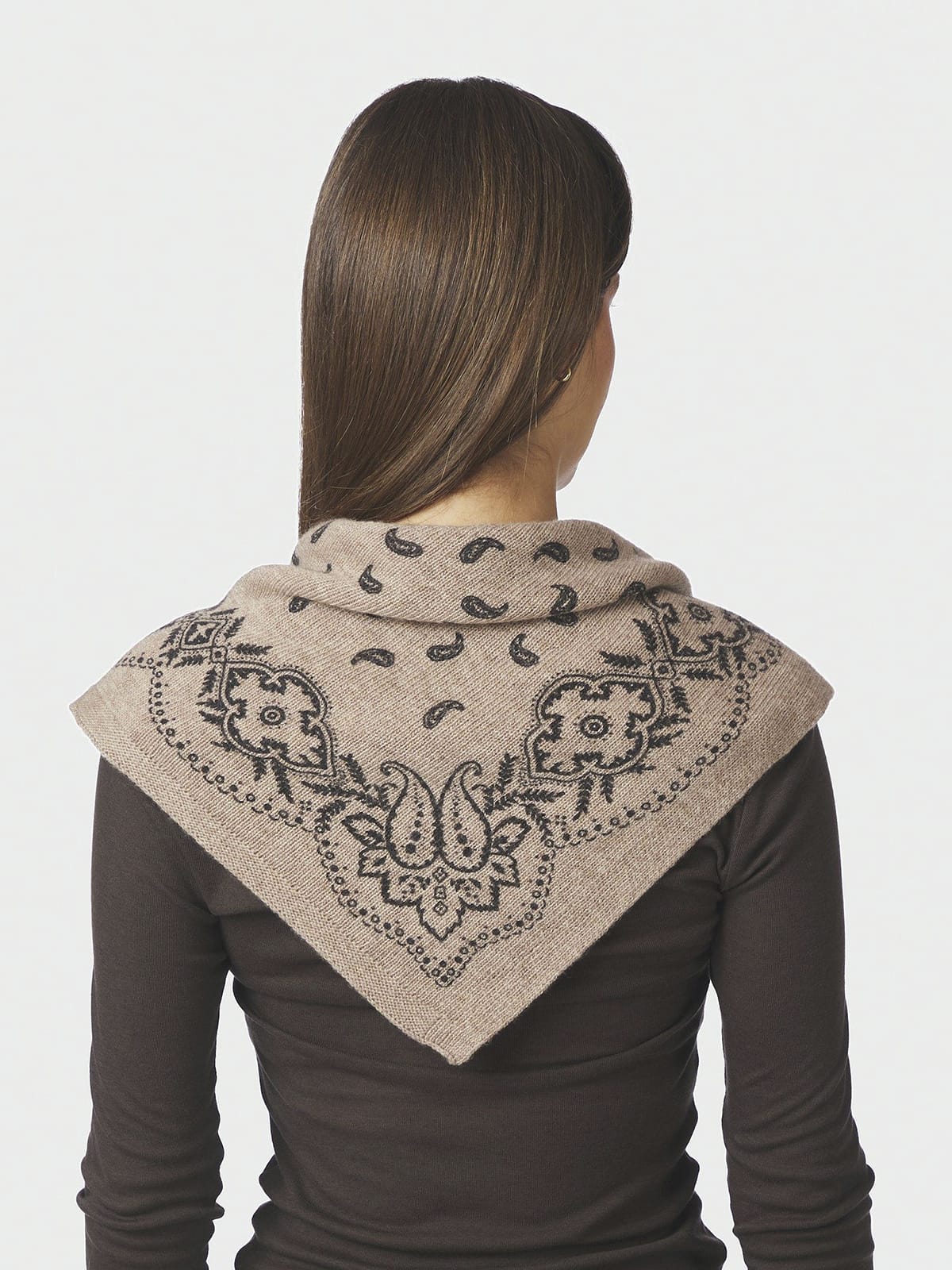 Tuch Adelina Paisley Knit Scarf Beige Melange Tuch Neo Noir 