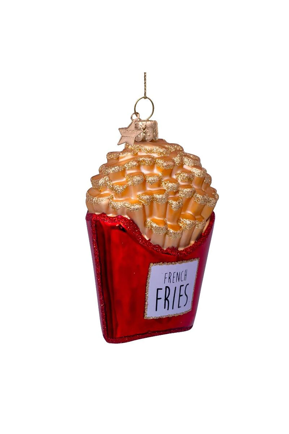 Weihnachtsbaumschmuck Ornament glass French fries Weihnachtsbaumschmuck Vondels 