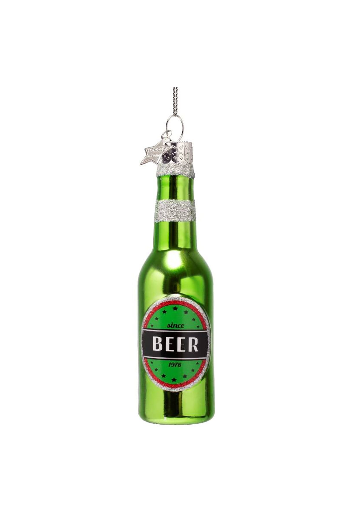 Weihnachtsbaumschmuck Ornament glass green beer bottle Weihnachtsbaumschmuck Vondels 