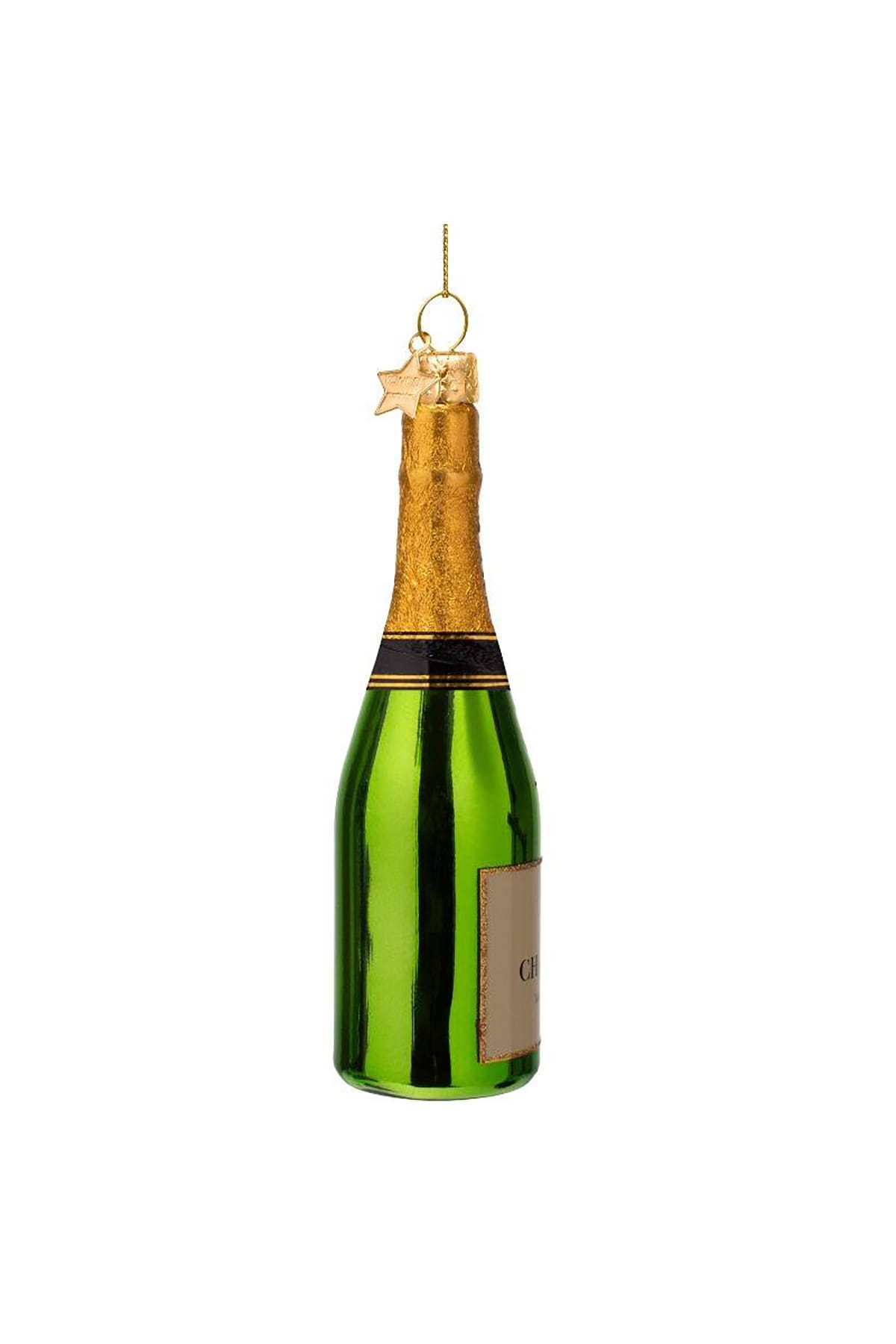 Weihnachtsbaumschmuck Ornament glass green luxury champagne bottle Weihnachtsbaumschmuck Vondels 