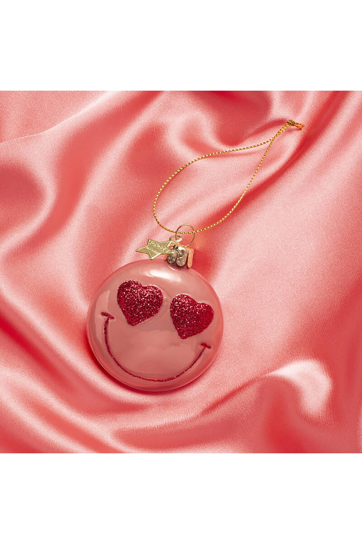 Weihnachtsbaumschmuck Ornament glass pink orange smiley Weihnachtsbaumschmuck Vondels 