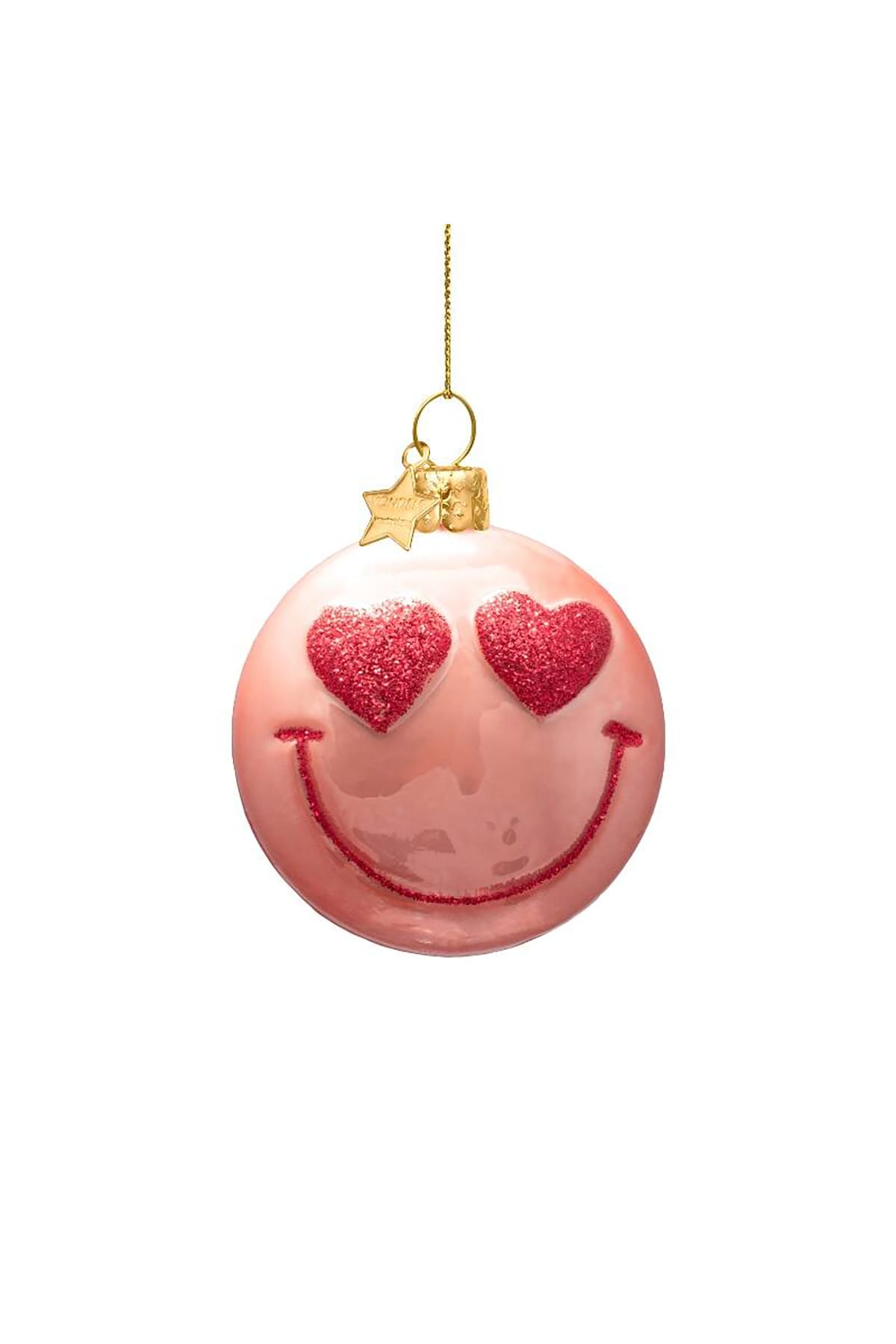 Weihnachtsbaumschmuck Ornament glass pink orange smiley Weihnachtsbaumschmuck Vondels 