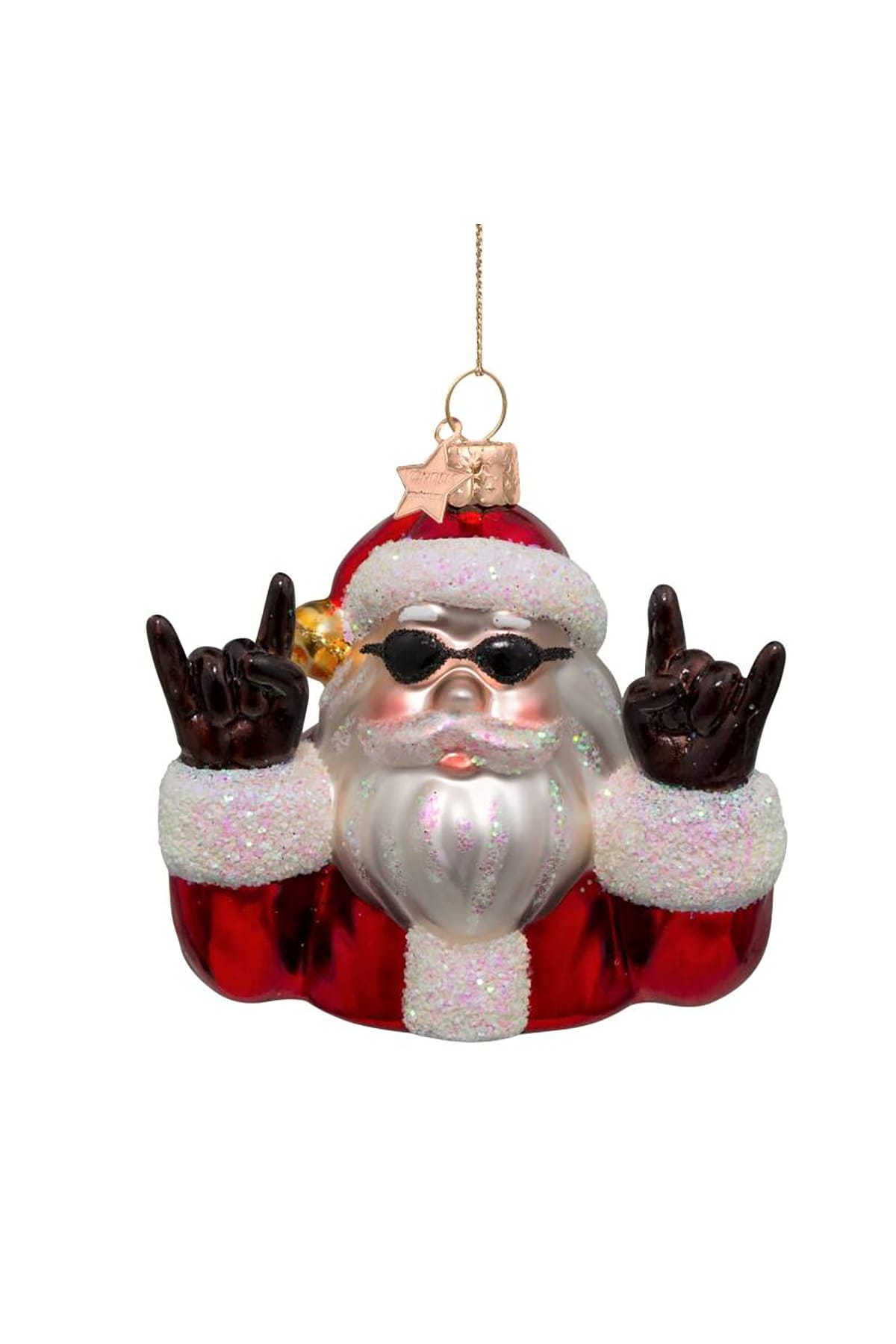 Weihnachtsbaumschmuck Ornament glass red opal cool santa Weihnachtsbaumschmuck Vondels 