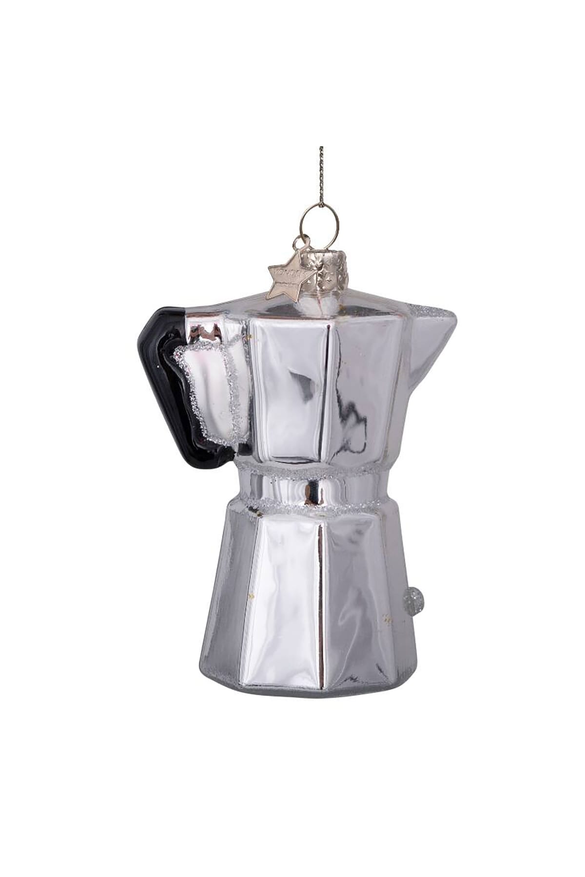 Weihnachtsbaumschmuck Ornament glass silver opal old coffee maker Weihnachtsbaumschmuck Vondels 
