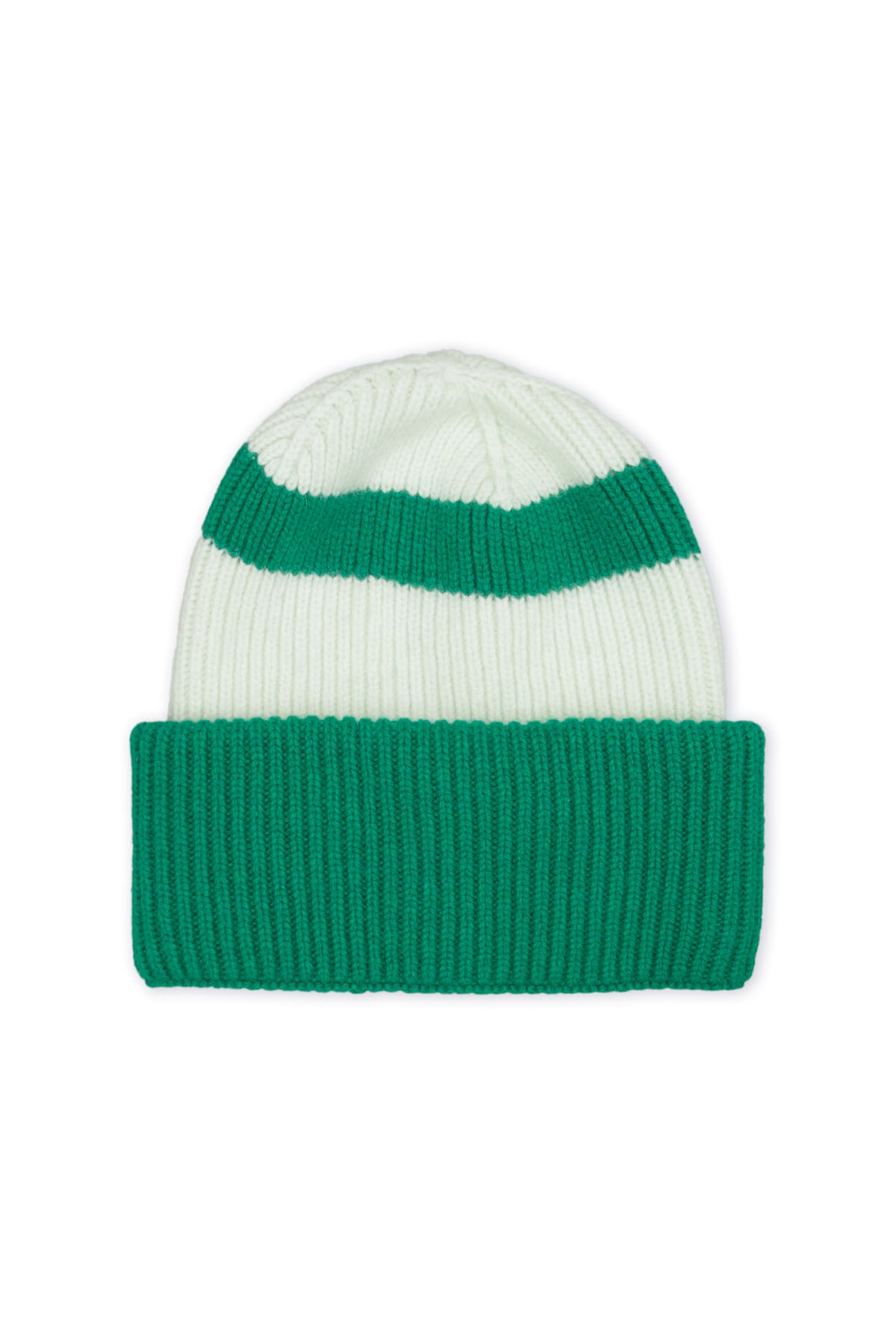 Mützen Lumi Block Stripe Ecru/Emerald green Mützen Unio Hamburg 